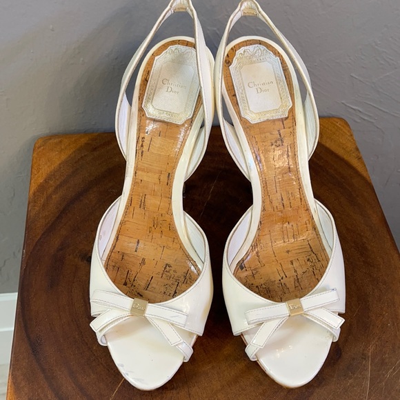 7.5 Christian Dior women’s Bow Sandals high Heels - Picture 1 of 15